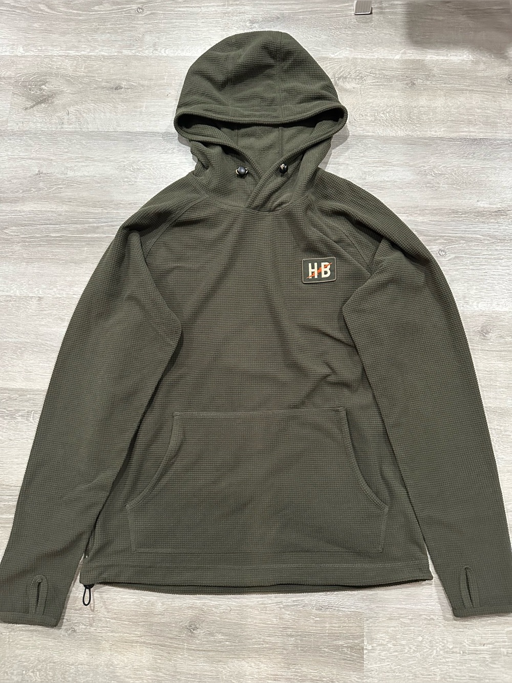 F70 NWOT Howler Brothers Men's S Palo Duro Gridded Grid Fleece Hoodie Green